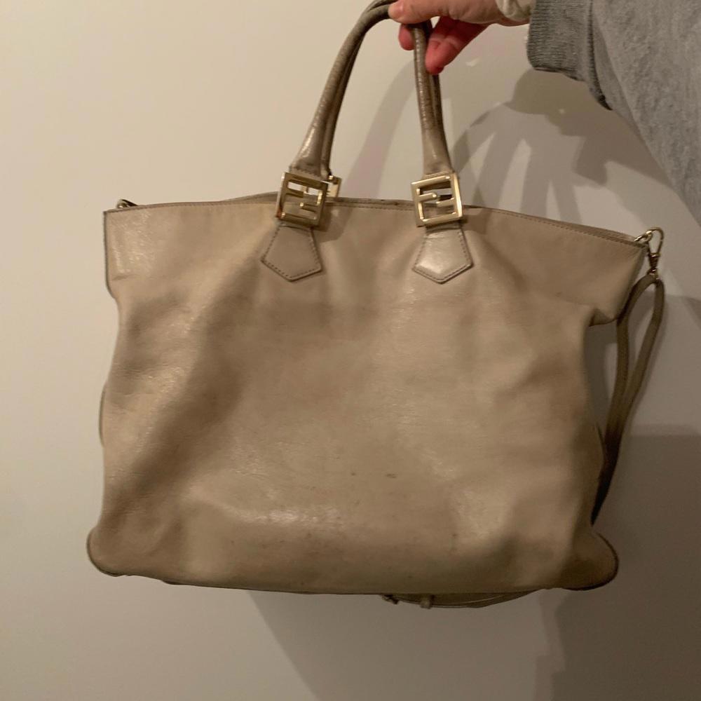 Beige Fendi Twin Tote
